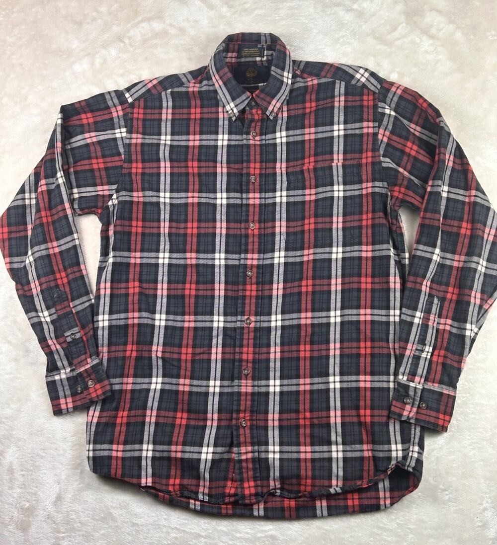 Viyella Shirt Mens Sz M Multicolor Plaid Long Sleeve Wool Blend Made In Canada